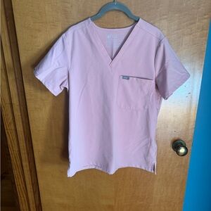 Figs Light Pink Sands V-Neck Scrub Top